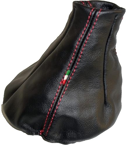 Cuffia Freno A Mano Nera Filo Rosso FIAT 500 - Linea Originale