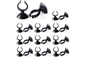 LEZED Supporto per Tubo a Ventosa per Acquario Supporti per Tubi della Linea dell'Aria Supporto per Filo, Acquario, Acquaric, per Riscaldatore o Tubo dell’Aria 25 Pezzi Nero (16 * 30mm)
