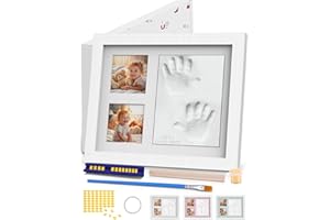 DZKKIUR Marco Huellas bebe Kit de Marco para Huella de Pie y Manos del Bebe Kit de Precioso Recuerdo de Tu Bebé - Set de Modelación para Decoración Regalos Bebes Recien Nacidos Originales