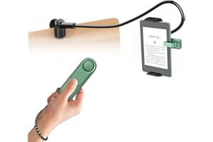 hogance Schwanenhals-Halterung für Kindle-Lesen im Bett mit Fernbedienungs-Seitenwender (HKRC005, Grün), Tablet-Halterung mit RF-Fernbedienung zum Umblättern, Zubehör für Kindle, Geschenke für Leser