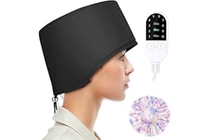 SPTHTHHPY Hair Steamer Cap,10 Temperature Settings 3 Timing Drying Cap Hair Steamer,Heating Cap,Hair Care Hat for Home Hair Spa-UK 3-pin Plug