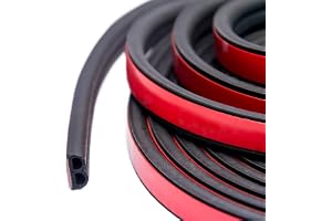 CloudBuyer Self Adhesive Automotive Rubber Weather Draft Seal Strip Weatherstrip for Car Window Door Weatherstrip (B 33FT) Black CB-BU