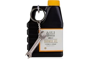 ‎ACCENTRA Accentra Duschgel BATH & BODY SERVICES in Ölkanister-Form, 200ml, inkl. Schlüsselanhänger in Schraubenschlüssel-Form, Citrus & Cedar Duft - nachfüllbar