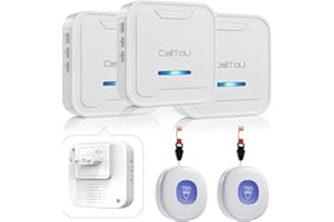 CallToU notrufknopf für senioren,senioren Notruf, notrufarmband für senioren hausnotruf notrufknopf für ältere Menschen/Patienten/Behinderte(2 Sender 3 Empfänger)