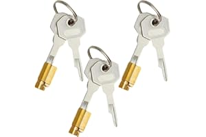 QTTRPCU 3 Stücke Steckschloss für Türen, Schlüssellochsperrer, Steckschloss für Zimmertüren mit Schlüssel für zimmertürschloss Einsteckschloss Türschloss Innentür