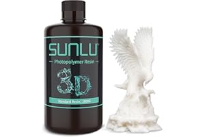 SUNLU 3D Drucker Resin 1KG, 405nm UV Härtendes Standard Photopolymer Schnellharz für 4K/8K LCD/DLP/SLA 3D Druck, Hohe Präzision, Geringe Schrumpfung, Weiß 1000g
