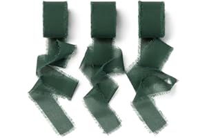 AOKSUNOVA Nastro verde scuro 18,9 m x 25 mm Nastro largo in chiffon per matrimonio Nastro in tessuto