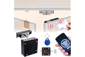 CODACE Verrou électronique intelligent NFC RFID - Verrou intérieur avec loquet coulissant pour double porte, armoire, tiroir