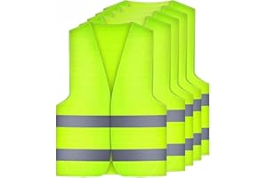 AMACOAM Chaleco Reflectante Coche Homologado Chalecos Reflectantes Seguridad Reflectante de Alta Visibilidad Lavable para Coche Moto Bicicleta de Seguridad Unisex 5 Piezas
