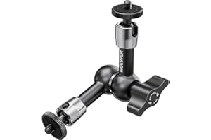 NEEWER 15cm Brazo Mágico de Fricción Ajustable con Tornillo de 1/4" en Ambos Extremos, Compatible con SmallRig Cage, Flash/Luz LED/Micrófono/Monitor/SuperClip, Carga Máxima 2kg, ST15