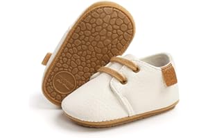 RVROVIC Baby Boys Girls Sneakers Anti-Slip Oxford Loafer Flats Infant Toddler PU Leather Soft Sole Baby Shoes