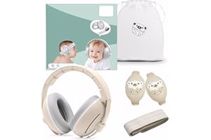 Homirty Cuffie Antirumore Bambini Neonati - Proteggi Orecchie con Riduzione del Rumore 25dB - Regolabile e Leggero per 0-4 Anni - Ideale per Aereo, Feste & Viaggi