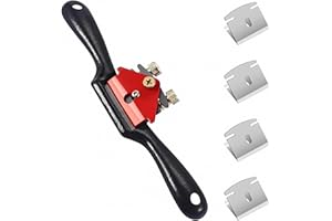 MHYMX Spokeshave Tool, 10 Inch Adjustable Wood Plane Woodwork Hand Planer with 4 Replacement Blades Woodworking Tools for Woodworking and Manual DIY Enthusiasts