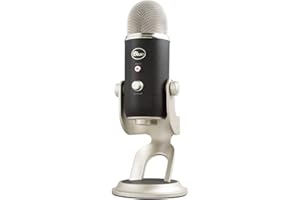 LOGITECH FOR CREATORS Blue Yeti Microfono USB per Registrazione, Streaming, Gaming, Podcasting su PC e Mac, Mic a Condensatore per Laptop o Computer, Effetti Blue VO!CE, Stand Regolabile, Plug and Play - Negro/Argento