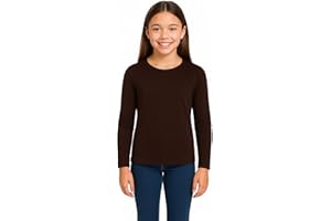 A2Z 4 Kids Girls Plain Long Sleeve T Shirts Soft Feel PE School T Shirts Round Neck Stretchy Tops Casual Everyday Basic Layering Shirt Activewear Kids Top Tees Ages 7-13 Years
