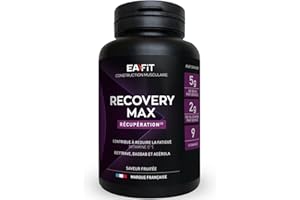 EAFIT - Recovery Max - Poudre à mélanger dans un shaker pour le sport - BCAA - L-Glutamine - vitamines (vitamine c,b) pour la récupération musculaire - Adapté à la musculation - Saveur Fruitée -280g