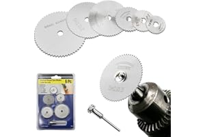 FIXTOOLS 6pcs HSS Cutting Discs, Rotary Drill Saw Blades, Circular Saw Blades for Drills Rotary Tools Wood Plastic Metal Stone Cutting