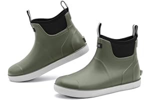 Rumkok Gummistiefel Herren Halbhoch, Grundlegend Wasserdicht Atmungsaktiv Stiefeletten, Anti-Rutsch Mode PVC Schwarz Chelsea-Stiefel, Gummistiefel Herren