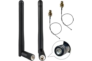 KHIYQILO Antenna WiFi 2,4GHz 3dBi SMA Connettore IPEX Antenna per Router WiFi Scheda di Rete Wireless Sicurezza Videocamera IP Monitor di WSorveglianza Antenna Bluetooth