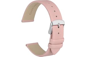 WOCCI Bracelets de Montre élégants, Bandes de Remplacement en Cuir Véritable, Boucle en Acier Inoxydable, 8mm 10mm 12mm 13mm 14mm 16mm 18mm 20mm 22mm
