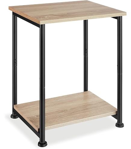 tectake® Lot de 2 Table d'appoint Ronde 2 Tailles Table de Nuit Moderne Design scandinave Bout de canape Table de Salon Basse Meuble d'appoint pour Salon, Chambre, Bureau, Dressing, Table de Chevet