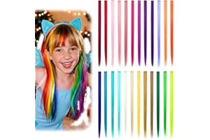 Dreamlover Ciocche Colorate per Capelli Bambina, 24PCS Extension Capelli Clip Colorati