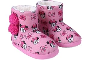 CERDÁ LIFE'S LITTLE MOMENTS, Zapatillas de Bota para Niña de Andar Suela Antideslizante | Botas de Estar por Casa de Minnie Mouse con Interior de Borrego-Licencia Oficial Disney Niñas