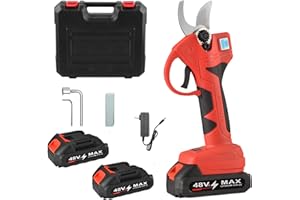 KAMANAN Secateur Electrique Sans Fil,Sécateurs Électrique avec 2 Batterie,Sécateur Électrique Professionnel avec LCD,Élagueuse pour Arbres Fruitiers,Sécateur Électrique pour Taille Arbres et Arbres Fruitiers