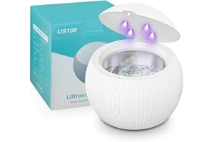 CUTEFACILY Ultrasonic Cleaner Retainer,Professional UV Cleaner Machine for Dentures, Aligner, Retainer, Mouthguards,Jewelry, Ultrasonic Cleaner Machine for All Dental Appliances