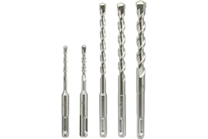 NORTOOLS SDS Plus Hammer Drills Bits Set with Carbide Tipped for Masonry in Plastic Storage Case for Concrete Brick Wall 5 PCS 5-12mm