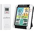 amiciSense Digital Weather Station, Outdoor/Indoor Temperature and Humidity Monitoring Device with Touch Screen and Clock Function