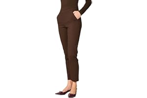 Goldenpoint Donna Pantaloni Straight Fantasia Geometrica con Vita Elasticata e Tasche Laterali in Morbida Viscosa