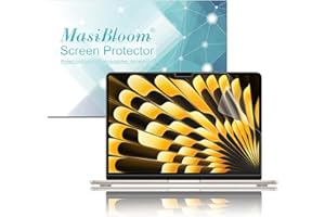 MASIBLOOM Paquete de 2 protectores de pantalla para laptop MacBook Air 2024 2023 de 15 pulgadas M3 M2 Chip modelo A2941 5H mate antirreflejos accesorios