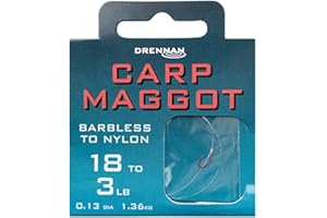 Drennan Carp Maggot Hooks To Nylon Barbless 18 To 3lb Qty 8