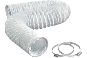 LOOTICH Universell PVC Flexible Luft Ventilationsslang Diameter 80mm Längd 2,5m Avgasrör för Luftkonditionering Torktumlare E