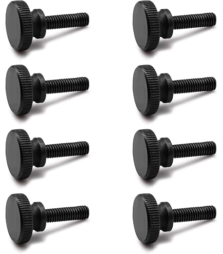 Viti Zigrinate In Nylon M6 X 30mm - Nero, Confezione Da 10 Pezzi