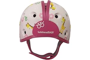 SafeheadBABY Casco di sicurezza per bambini pluripremiato per gattonare e camminare Caschi di protezione per la testa del bambino Traspiranti ed espandibili Giraffa del bambino