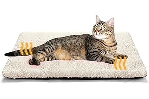 KEKUNINGAN Cat Beds for Indoor Cats Self Heating Cat Mat Blanket Washable with Removable Cover Self Warming Puppy Pad Heated Cat Bed Dog Mattress Warm for Small Pets Ease Arthritis 61x45cm