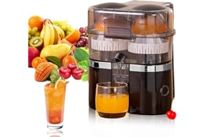 PNETERG Centrifugeuse Extracteur De Jus 200W, Double TêTe Et Coupeur, Presse Agrume Electrique, 20 Secondes Pour Un DéLicieux Jus, Automatique, Rapide, Facile à Nettoyer, Pour Maison, Cuisine