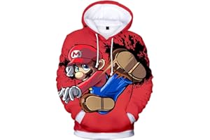 Silver Basic Super M Bro Sudadera con Capucha para Niños y Hombres Moda 3D Sudadera con Capucha Ropa Deportiva Videojuego Cosplay Disfraz