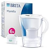 BRITA Wasserfilter-Kanne Marella weiß (2,4l) inkl. 6x MAXTRA PRO All-in-1 Kartusche - NEU- Filter zur Reduzierung von Kalk, C