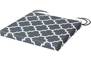 SOFTILLO Patio Chair Cushion with Seat Ties - Indoor and Outdoor Furniture Seating - Water-Resistant Polyester - Kitchen Dining, Lawn & Garden, Coffee Shop Use - 36 x 36 cm - Marocco Graphite