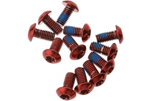 Create idea Boulon de disque Vis fixation disque de frein pour Rotor vélo VTT acier rouge M5 x 10mm 12 PCS