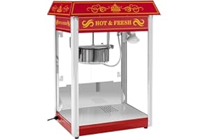 ‎ROYAL CATERING Royal Catering Popcornmaschine 1500 W 5 kg/h Popcorn Maker Retro Vintage Design Rot