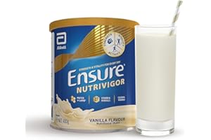 Ensure NutriVigor Nutritional Shake – Vanilla Flavour – 400g – Food Supplement with Protein, HMB & 27 Vitamins & Minerals – Supports Strength, Energy & Immunity – With Vitamin D, C & B