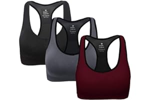 ANGOOL Sport BH Damen Racerback Push Up Sport Bustier Damen Gepolstert Starker Halt Nahtlose Joggen Yoga Fitness Bra