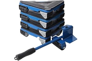GENERIC Heavy Duty 4PCS Furniture Mover Lifter with 3 Wheels, 360° Rotate Triangle Shape Caster Dolly, 300KG Load Capacity, Furniture Removal Moving Tools Blue