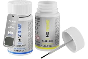MG PRIME Autolack Lackstift Set für Fiat 385/A / 385 Lanzarote Grey/Lanzarote Grau Basislack Klarlack je 50ml