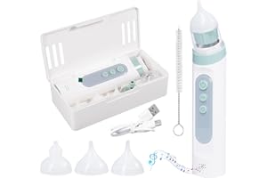 ‎CAREHABI Carehabi Elektrischer Nasensauger – Zur Nasenreinigung, 5 Saugstufen, 3 Silikon-Aufsätze, beruhigende Musik – USB-Aufladung, hygienisch und leicht zu reinigen, wasserdicht
