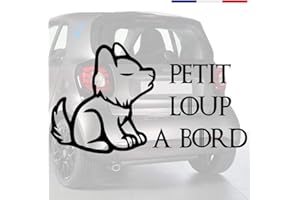 Sticker bébé à bord pour voiture Petit Loup à bord 20 cm Noir - Anakiss